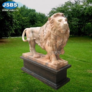 Hand Carved Marble Lion Sculpture, JS-AN040